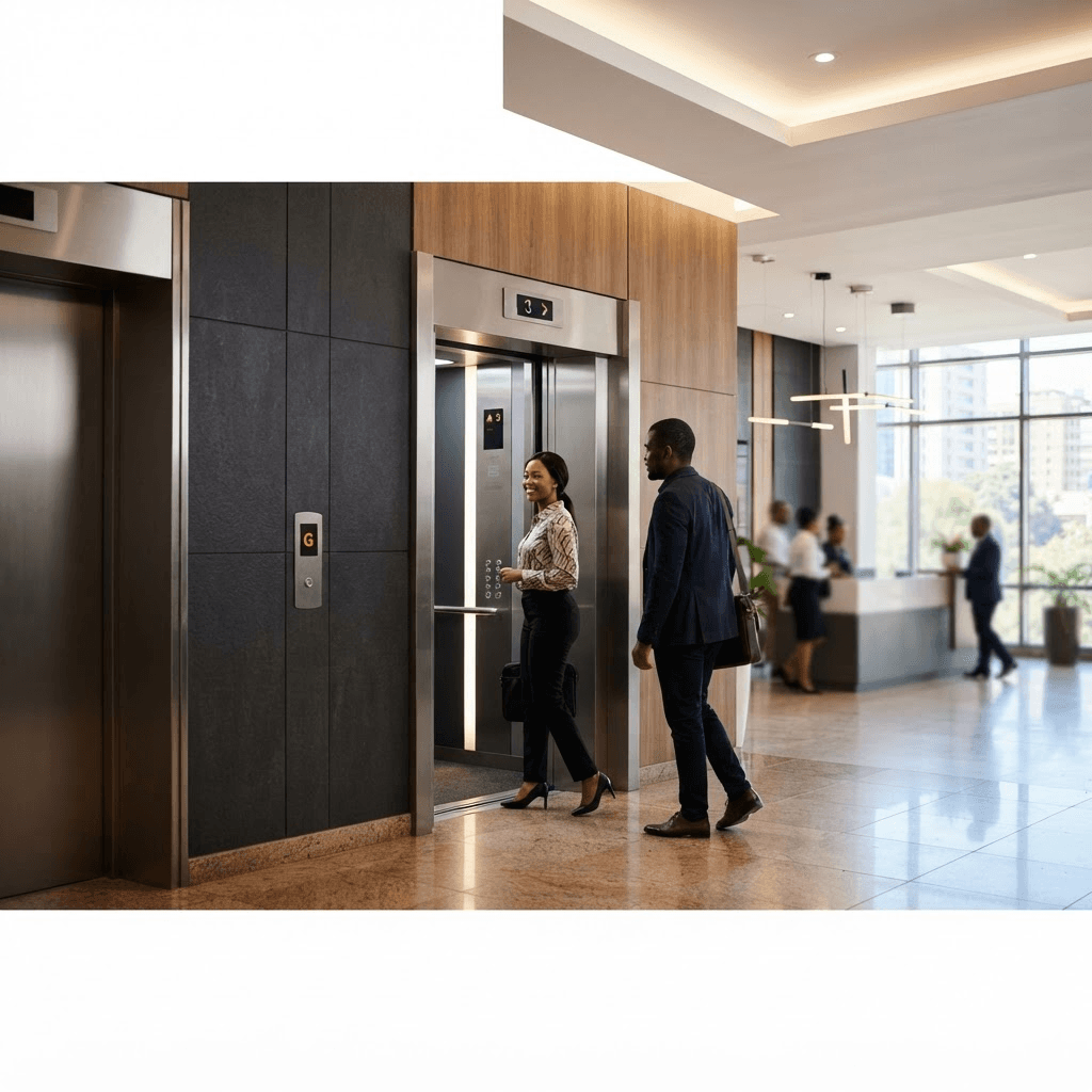 Office elevator installed by V-Tech in Harare, Zimbabwe